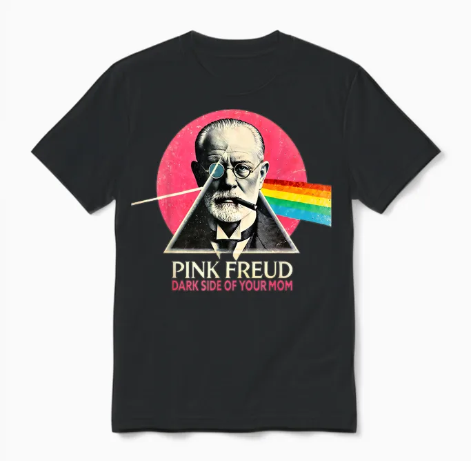Franc Freud Dark Side of Your Mom Psychology Unisex T-Shirt in Black