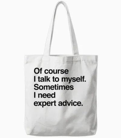 Expert Advice Tote Bags - White