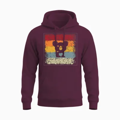 Koala Retro Unisex Hoodie - Maroon