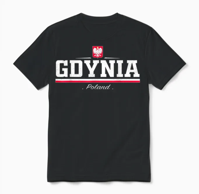 Gdynia Poland/polska Unisex T-Shirt in Black