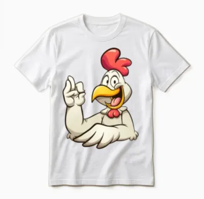 Funny Chicken Design Unisex T-Shirt - White