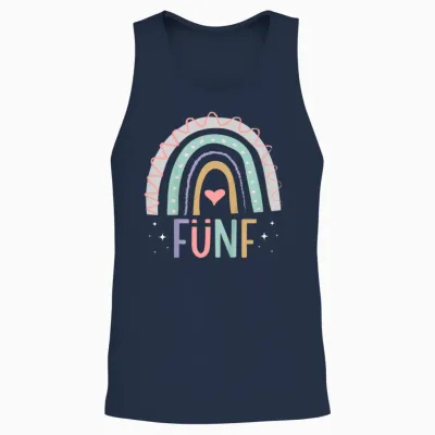 5. Geburtstag Süßes Regenbogen Mädchen 5 Jahre Alt Unisex Tank Top - Navy