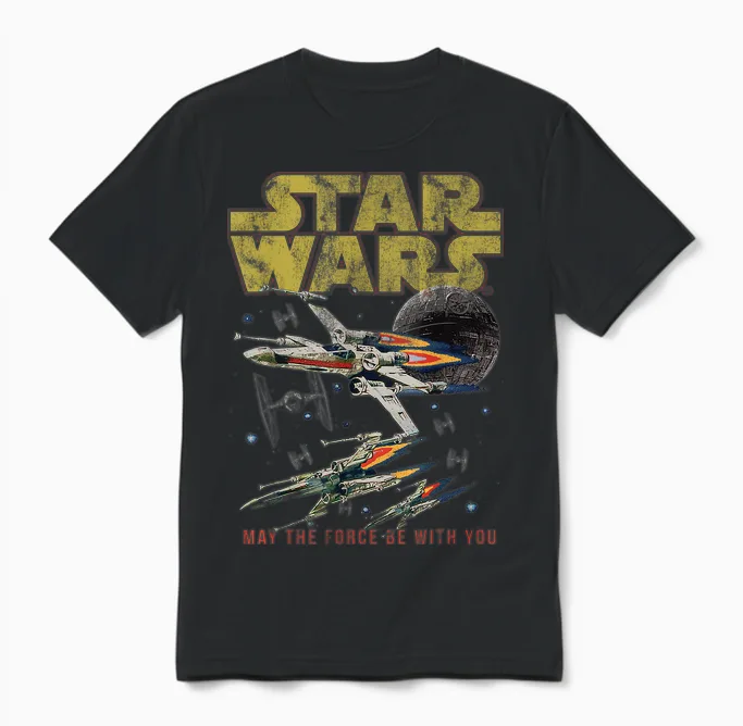 Star Wars a New Hope X-Wing May the Force Be with You Unisex T-Shirt in Black