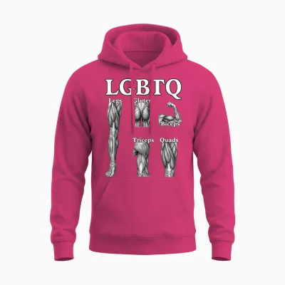 Lgbtq Legs Glutes Biceps Triceps Quads Funny Gym Lover Unisex Hoodie - Heliconia