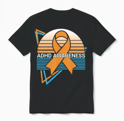 Adhd Awareness Retro Unisex T-Shirt - Black