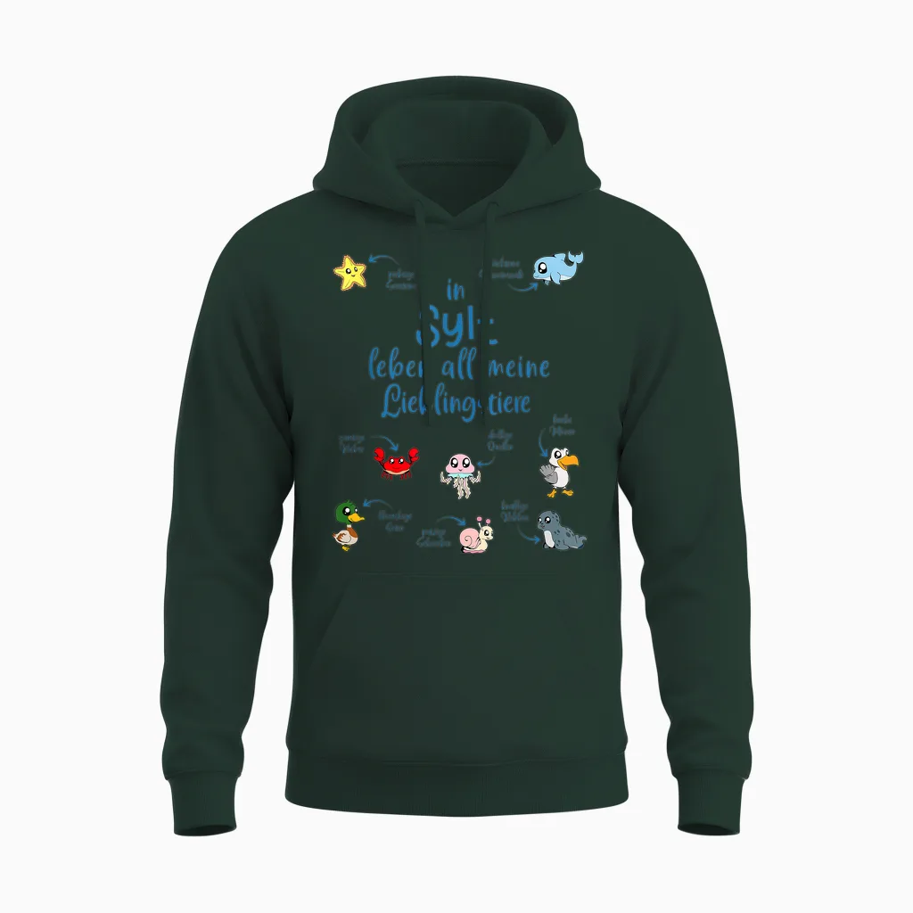 Meine Lieblingstiere in Sylt Unisex Hoodie in Forest