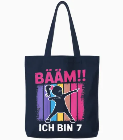 Bääm Ich Bin 7 Dabbing Mädchen 7. Geburtstag Tote Bags - Navy
