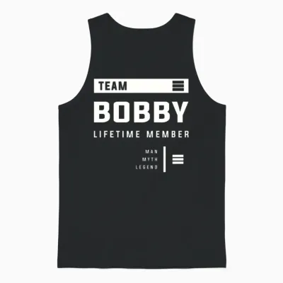 Team Bobby Lifetime Member Funny Name Bobby Unisex Tank Top - Black