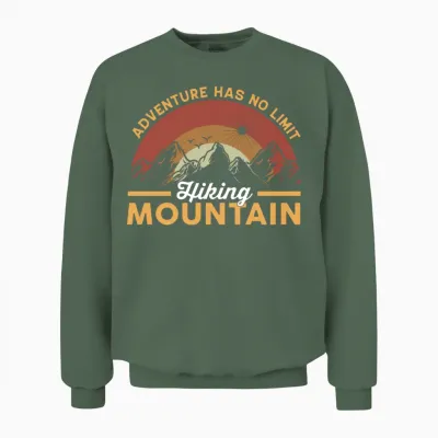 Adventure Has No Limit Hiking Mountains Unisex Sweatshirt - Military Green