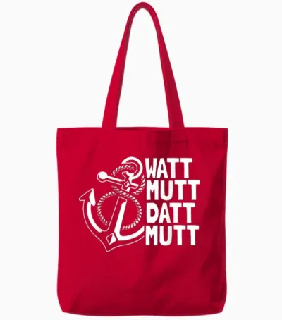 Nordlicht Norddeutsch Moin Plattdeutsch Nordsee Ostsee Tote Bags - Red