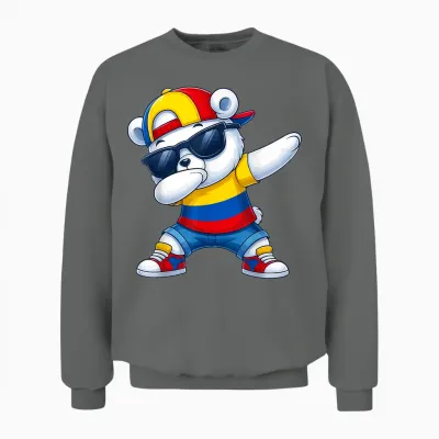 Ours Colombien Patriotique Colombie Dab Garçons Enfants 2025 Unisex Sweatshirt - Graphite Heather