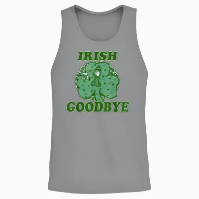 Irish Goodbye Leprechaun with Beer Shamrock St Patrick's Day Unisex Tank Top - Sport Grey