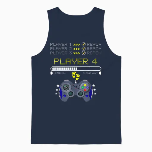 Spieler 1,2,3 Ready Player 4 Loading New Baby - Lustiges Gaming Unisex Tank Top in Navy