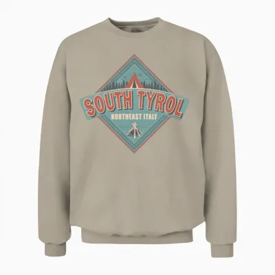 South Tyrol Italy Vintage Camping Design Unisex Sweatshirt - Sand