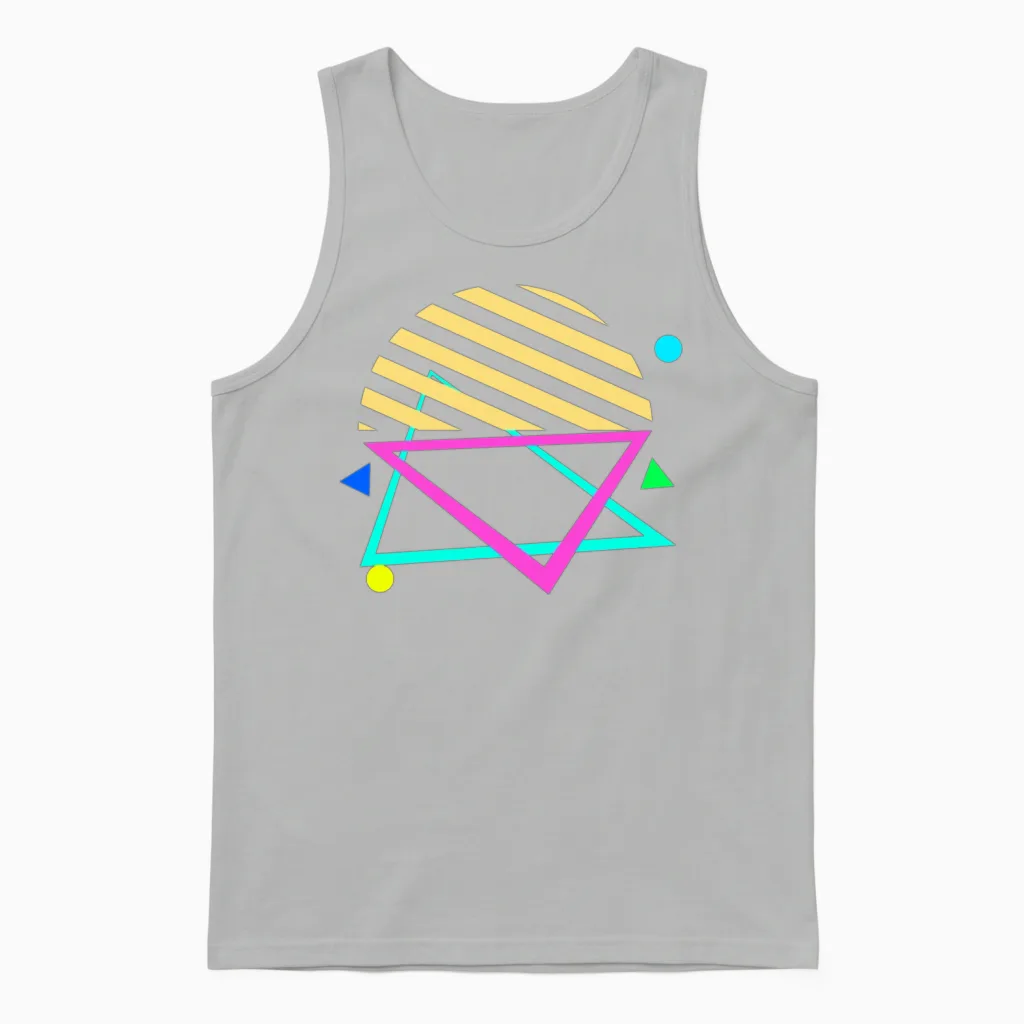 Retro Sunset Style 80s Summer & Beach Unisex Tank Top in Ash