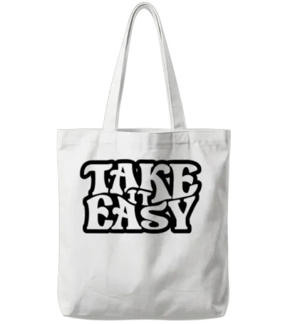 Funny ,take It Easy Tote Bags - White