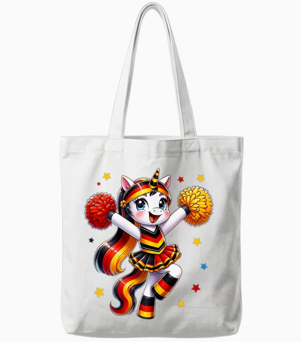 Deutschland Fan Cheerleader Einhorn Für Frauen Und Mädchen Tote Bags in White