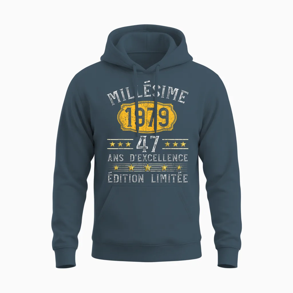Millésime 1979 Cadeau 47 Ans Homme Anniversaire Humour Unisex Hoodie in Dark Heather