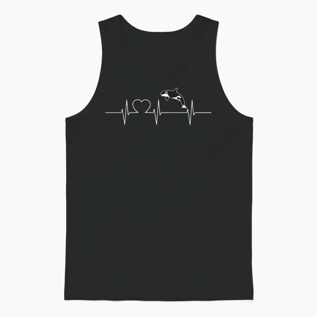 Orca Orcas Animal Outfits Cooles Herzschlag-Design Mit Orca T-Shirt Für Kinder, Schwarz, Kurzarm, S Unisex Tank Top in Black