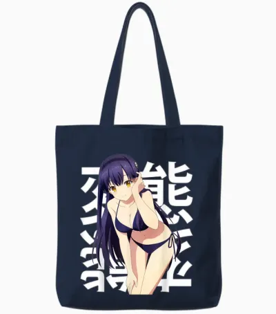Cosplay Animé Belle Fille Obscène Et Mignonne Kawaii Waifu Otaku Tote Bags - Navy