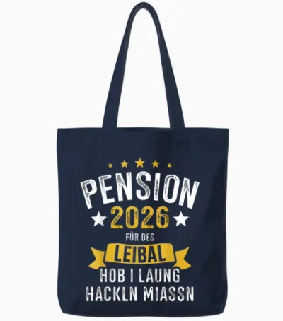 Pension 2026 Leibal Long Hackln Pensionist Tote Bags - Navy