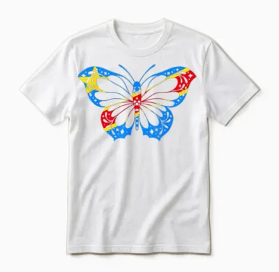 Drapeau Du Congo Papillon Racines Congolaises République Du Congo Rdc Unisex T-Shirt - White