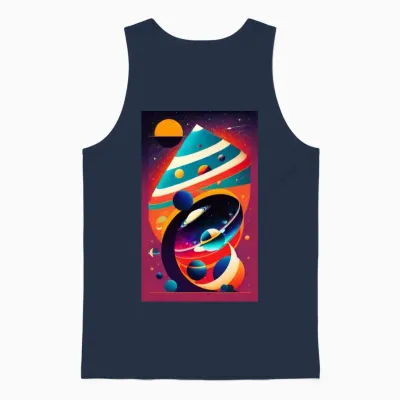 Retro Cosmonauts Unisex Tank Top - Navy
