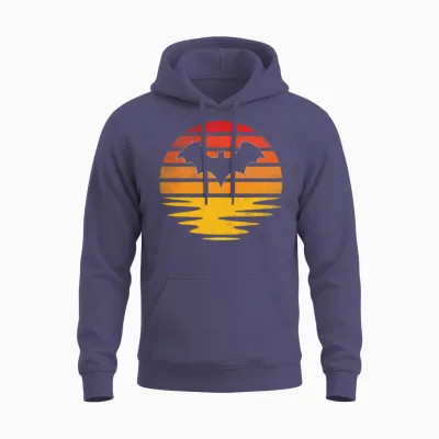 Bat Retro Unisex Hoodie - Heather Sport Dark Navy