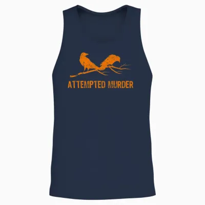 Crows Attempted Murder Funny Crow Meme Bird 1wh9 Unisex Tank Top - Navy