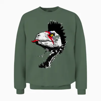Crested Punk Disco Unisex Sweatshirt - Military Green