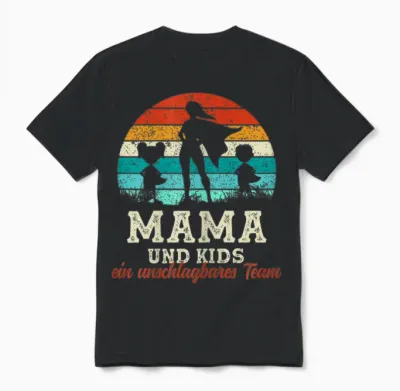 Team Mama Kids Kinder Superheld Muttertag Stolze Super Mama Unisex T-Shirt - Black