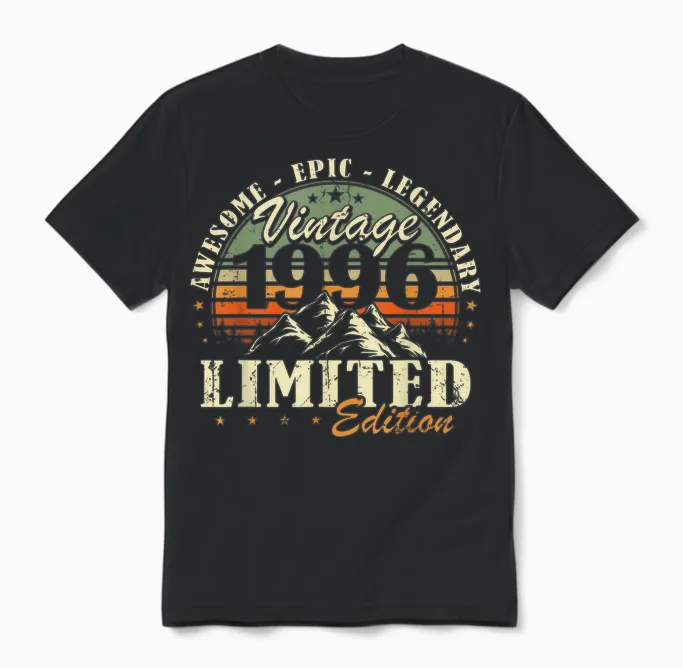 Original 1996 Cadeau Anniversaire 30 Ans Pour Hommes Femmes Unisex T-Shirt in Black