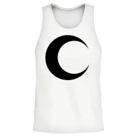 Moon, Minimal, Crescent, Solid (luna, Lune, Mond) Unisex Tank Top - White – 2