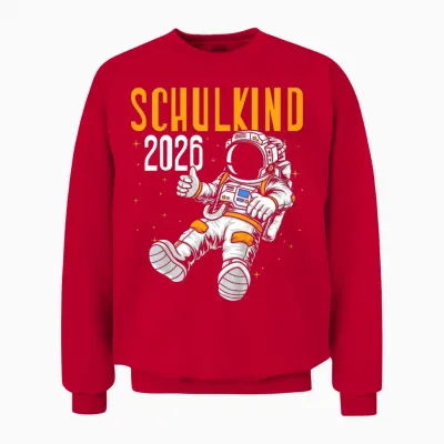 Schulkind 2026 Weltraum Planet Jungen Einschulung Astronaut Unisex Sweatshirt - Red