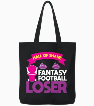 Fantasy Football Loser Poop Funny Tote Bags - Black