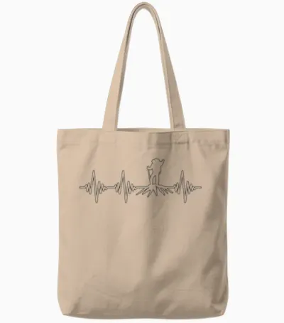 Hiking Heartbeat Tote Bags - Natural