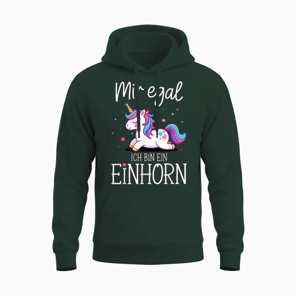 Mir Egal Ich Bin Ein Einhorn Costume Carnival Fancy Dress Unisex Hoodie in Forest