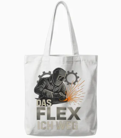 Das Flex Ich Weg Tote Bags - White