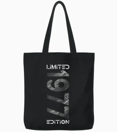 Limited Edition Jahrgang 1977 Mann Frau 49. Geburtstag Tote Bags - Black