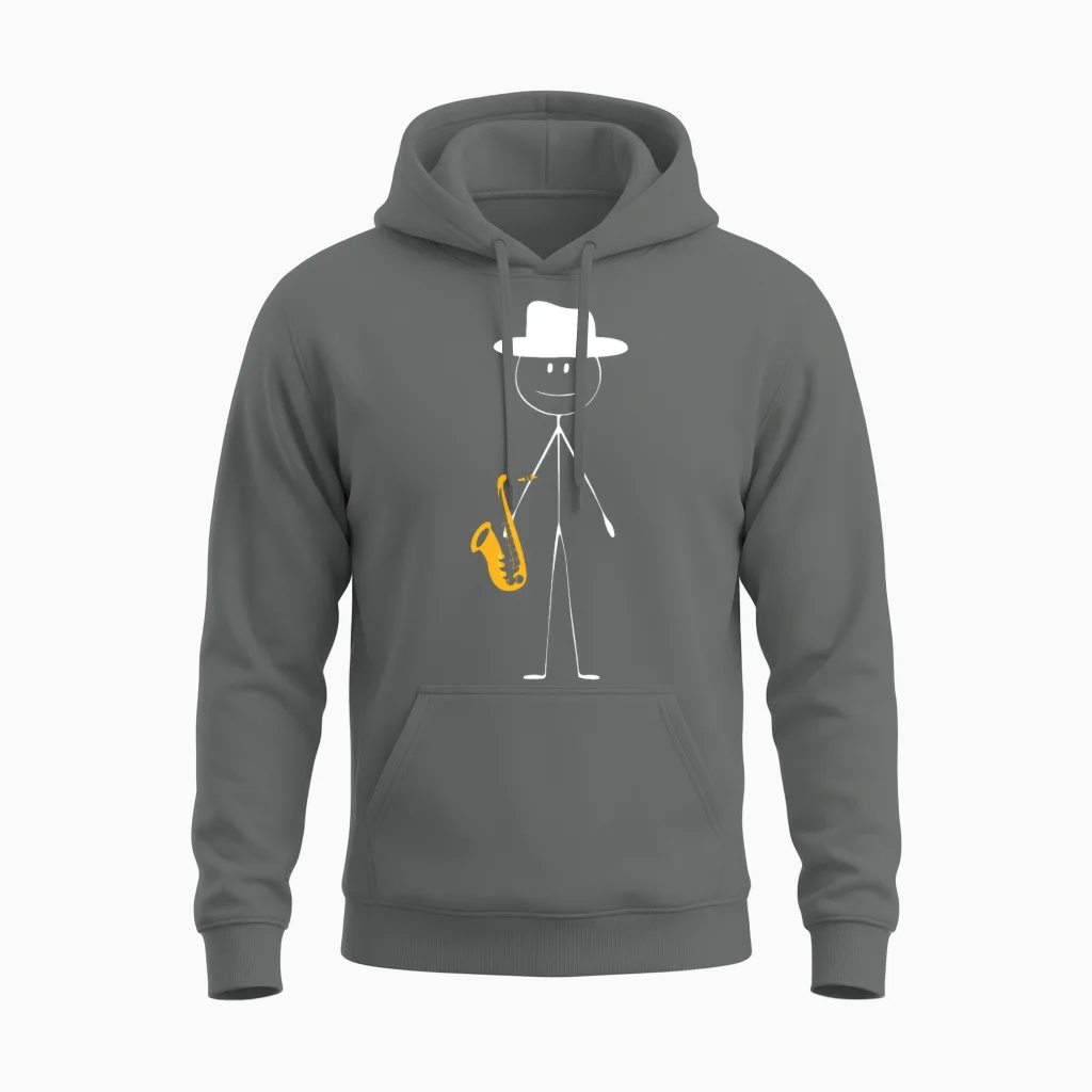 Saxophone Saxophone Guy Unisex Hoodie in Graphite Heather