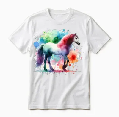 Horse Colorful Unisex T-Shirt - White