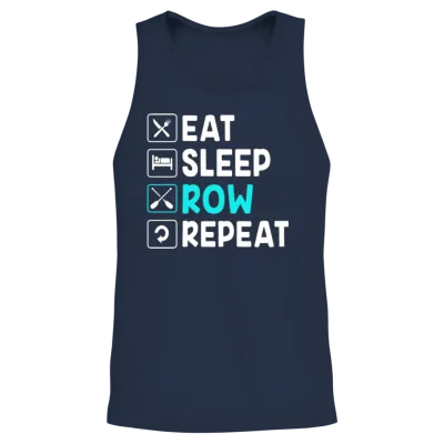 Rowing Crew Eat Sleep Row Repeat Unisex Tank Top - Navy