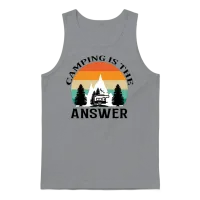 Camping Is the Answer Unisex Tank Top - Sport Grey – 1