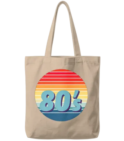 Retro 80s Tote Bags - Natural