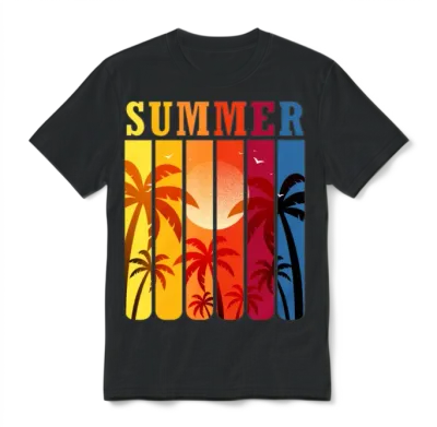Retro Summer Unisex T-Shirt - Black