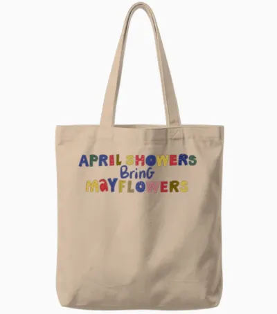 Colorful Alphabet Tote Bags - Natural