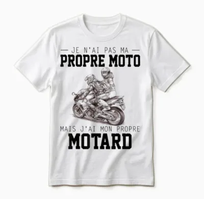 I Don't Have My Own Motorcycle but I Have My Own Biker T-Shirt, White, S Unisex T-Shirt - White