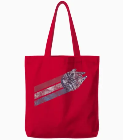 Star Wars Classic Americana Stripes Millennium Falcon Shot Tote Bags - Red