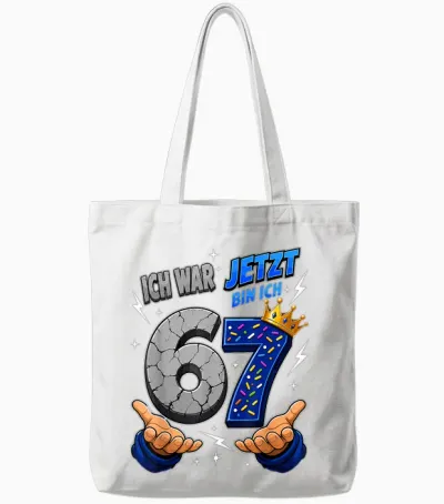 Ich War 6 Jetzt Bin Ich 7 Lustiges 7 Geburtstag 67 Kinder Tote Bags - White