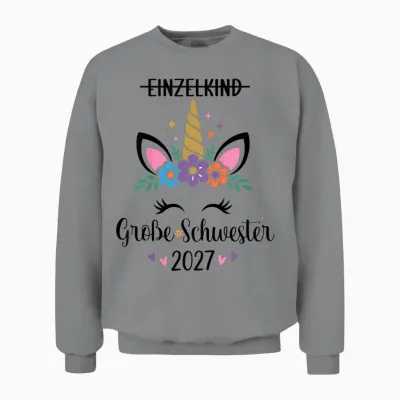 Kinder Big Sister 2027 Einzelkind Große Schwester 2027 Unisex Sweatshirt - Sport Grey